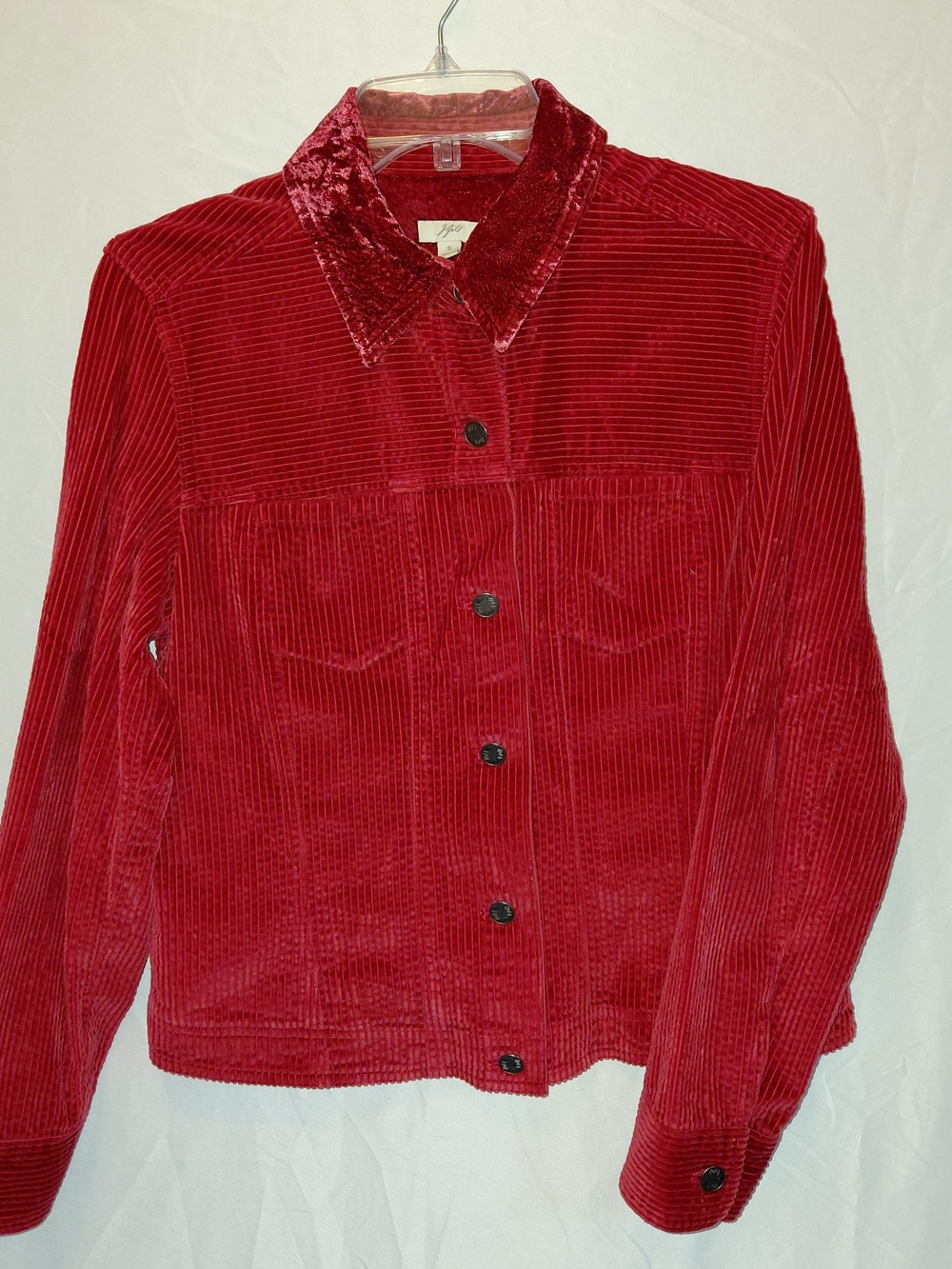 J. Jill Red Corduroy Button-Front Jacket #2405